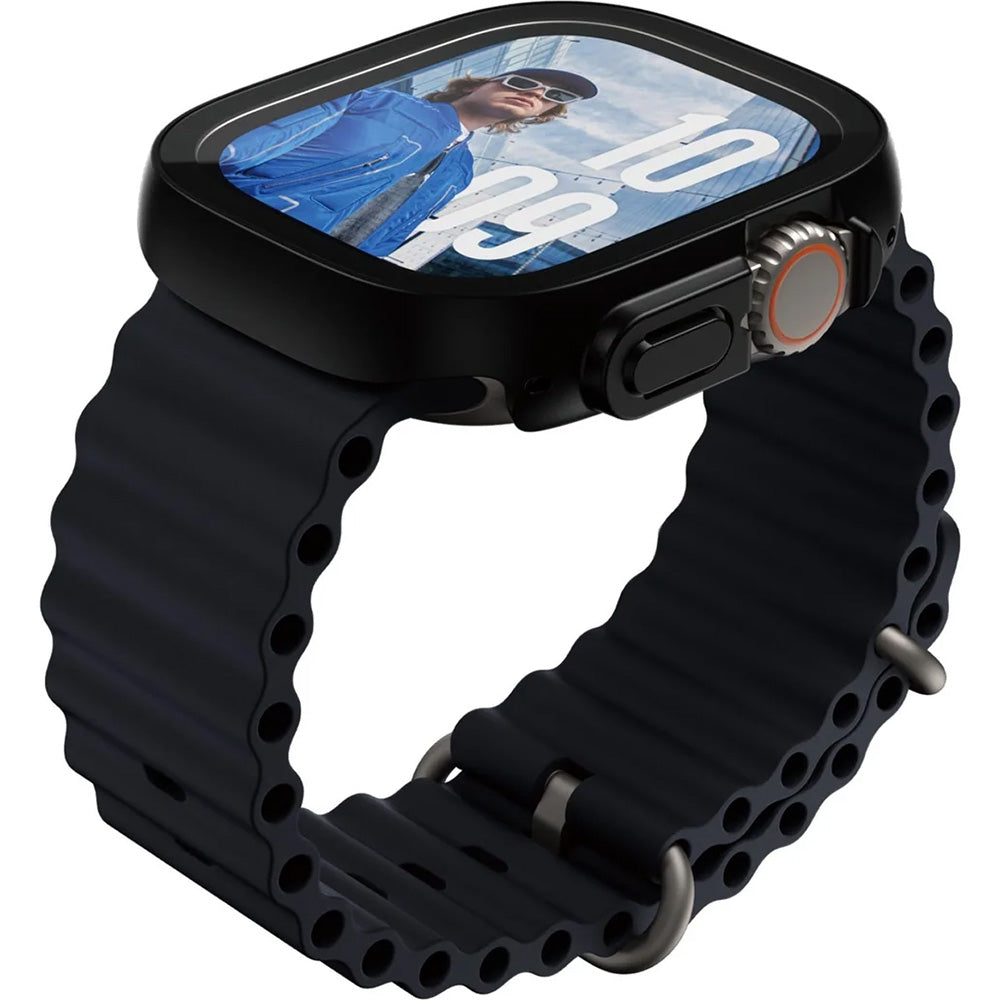 Schutzhülle für Apple Watch Ultra 4/3/2/1 49 mm, PanzerGlass Snappie Full Body Slim, Schwarz