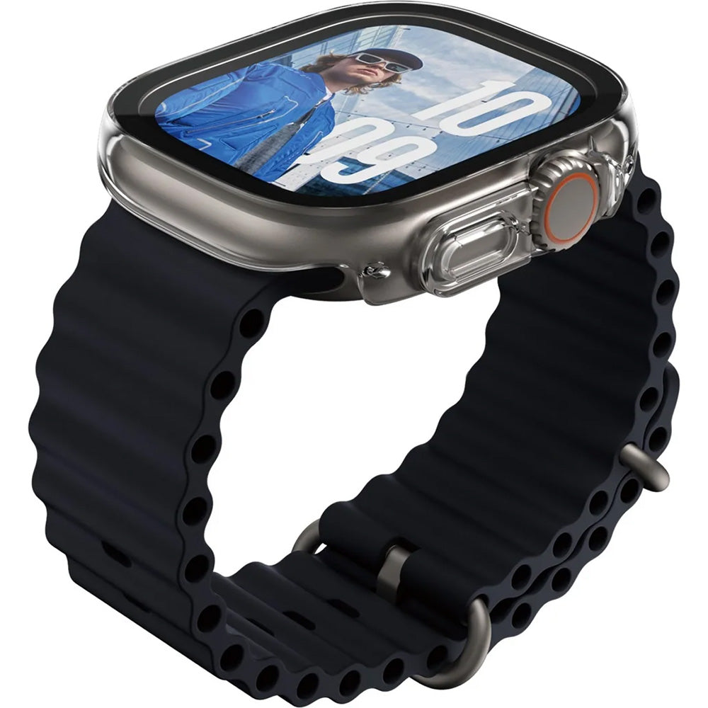 Schutzhülle für Apple Watch Ultra 4/3/2/1 49 mm, PanzerGlass Snappie Full Body Slim, Transparent-schwarz