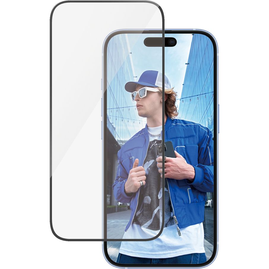 Gehärtetes Glas für das gesamte Display für iPhone 16 / iPhone 15, PanzerGlass Ultra-Wide Fit + EasyAligner