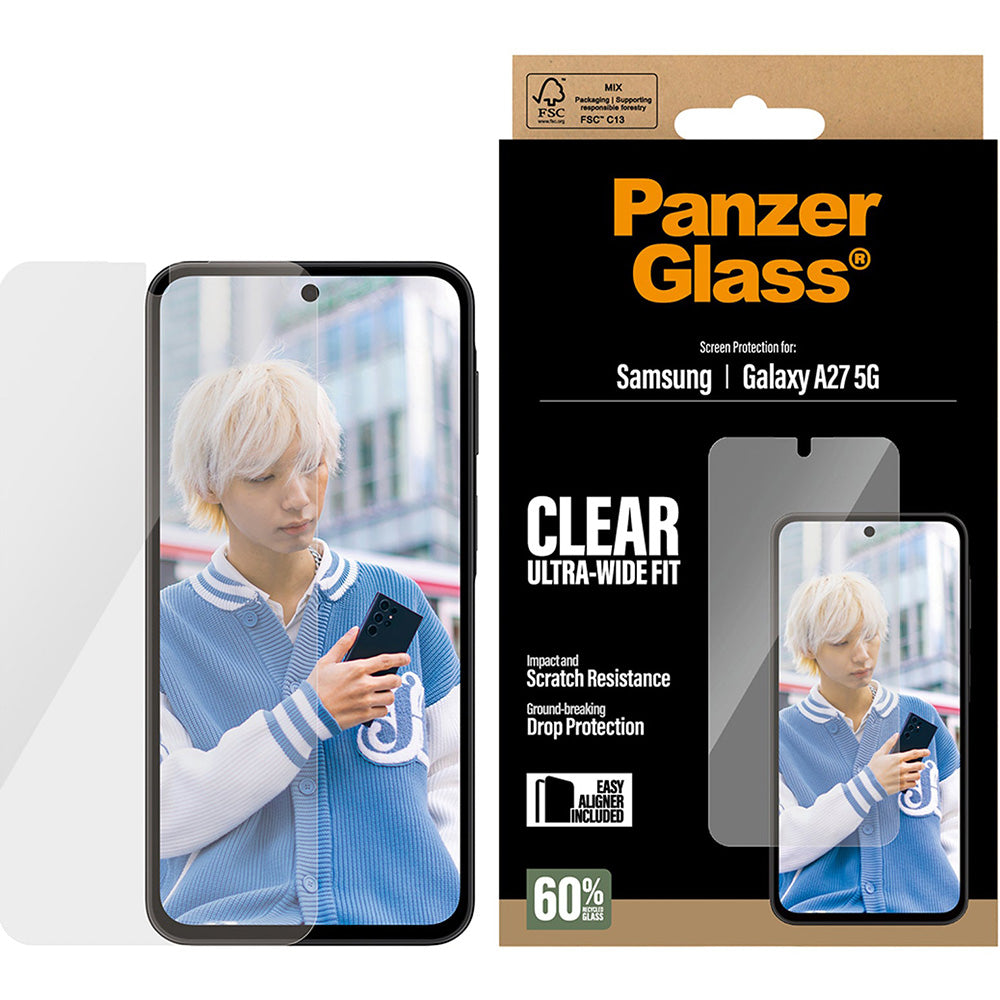 Gehärtetes Glas mit Applikator für Galaxy A27 5G, PanzerGlass Ultra-Wide Fit, Transparent (4/6)