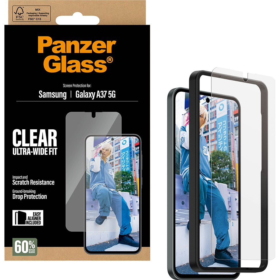 Gehärtetes Glas für Galaxy A37 5G, PanzerGlass Ultra-Wide Fit, Transparent