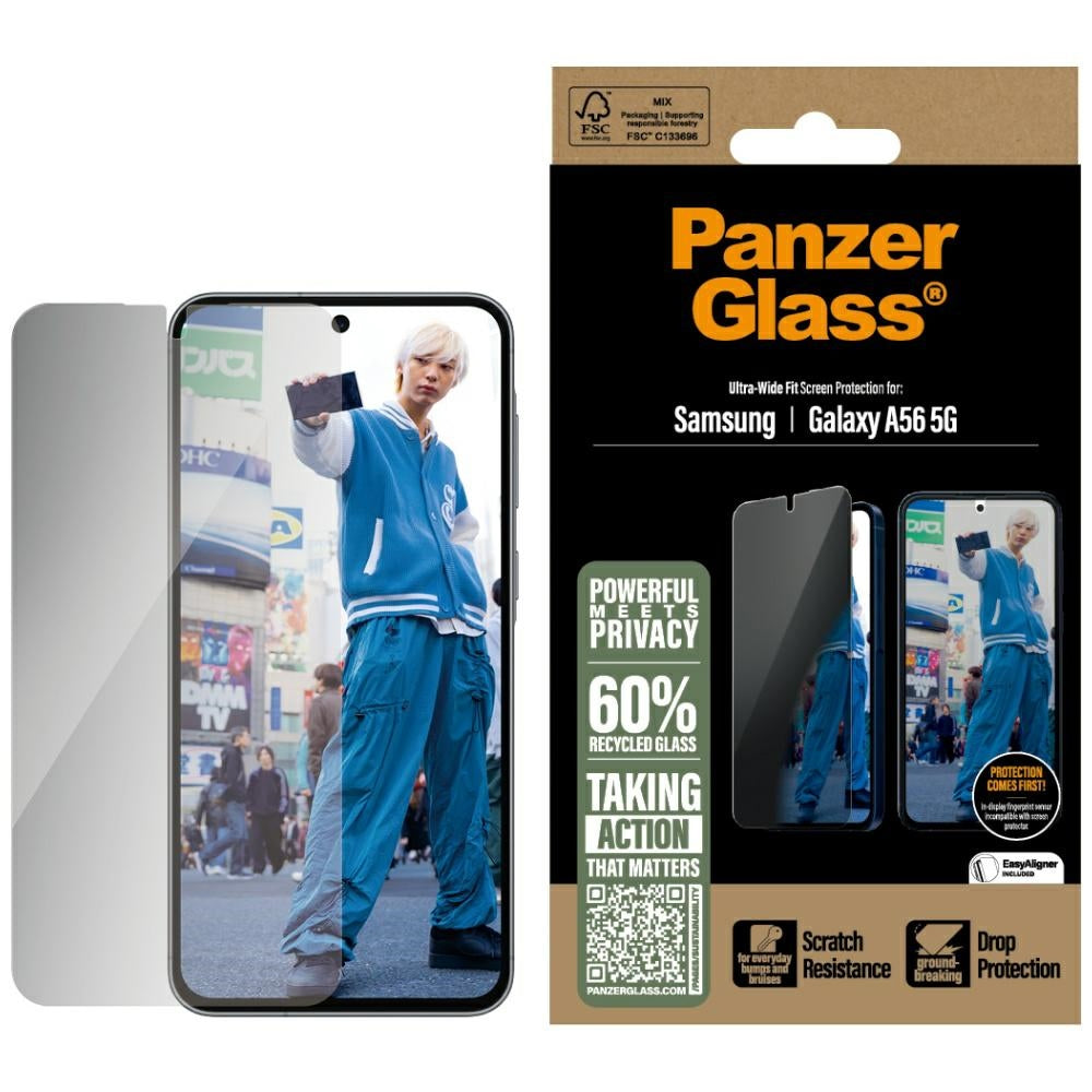 Gehärtetes Glas für Galaxy A56 5G, PanzerGlass Ultra-Wide Fit Privacy, privatisieren