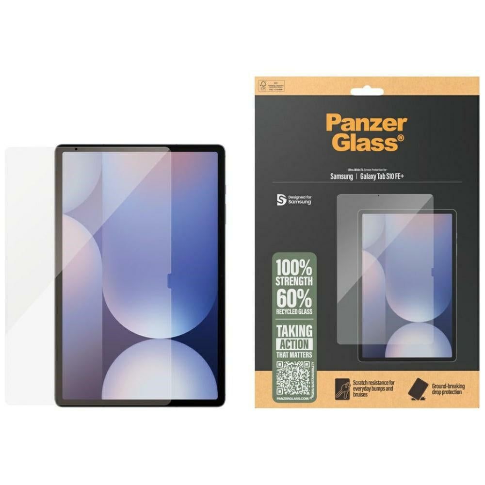 Gehärtetes Glas für Galaxy Tab S10 FE Plus, PanzerGlass Ultra-Wide Fit, Transparent