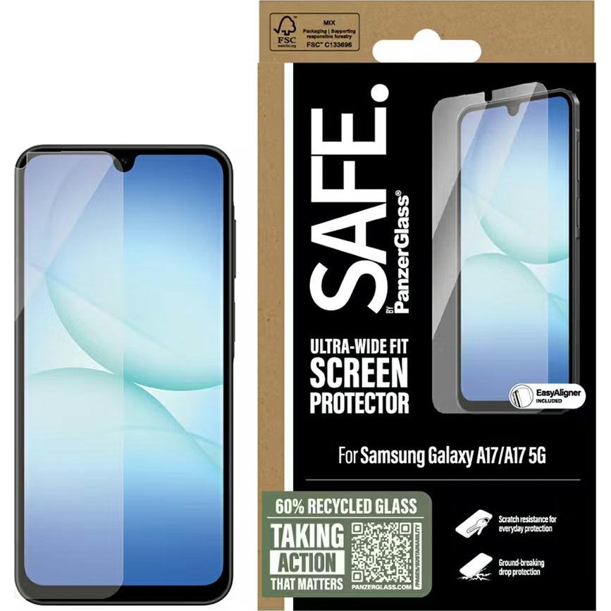 Gehärtetes Glas für Galaxy A17 / A17 5G, SAFE by PanzerGlass Ultra-Wide Fit, Transparent