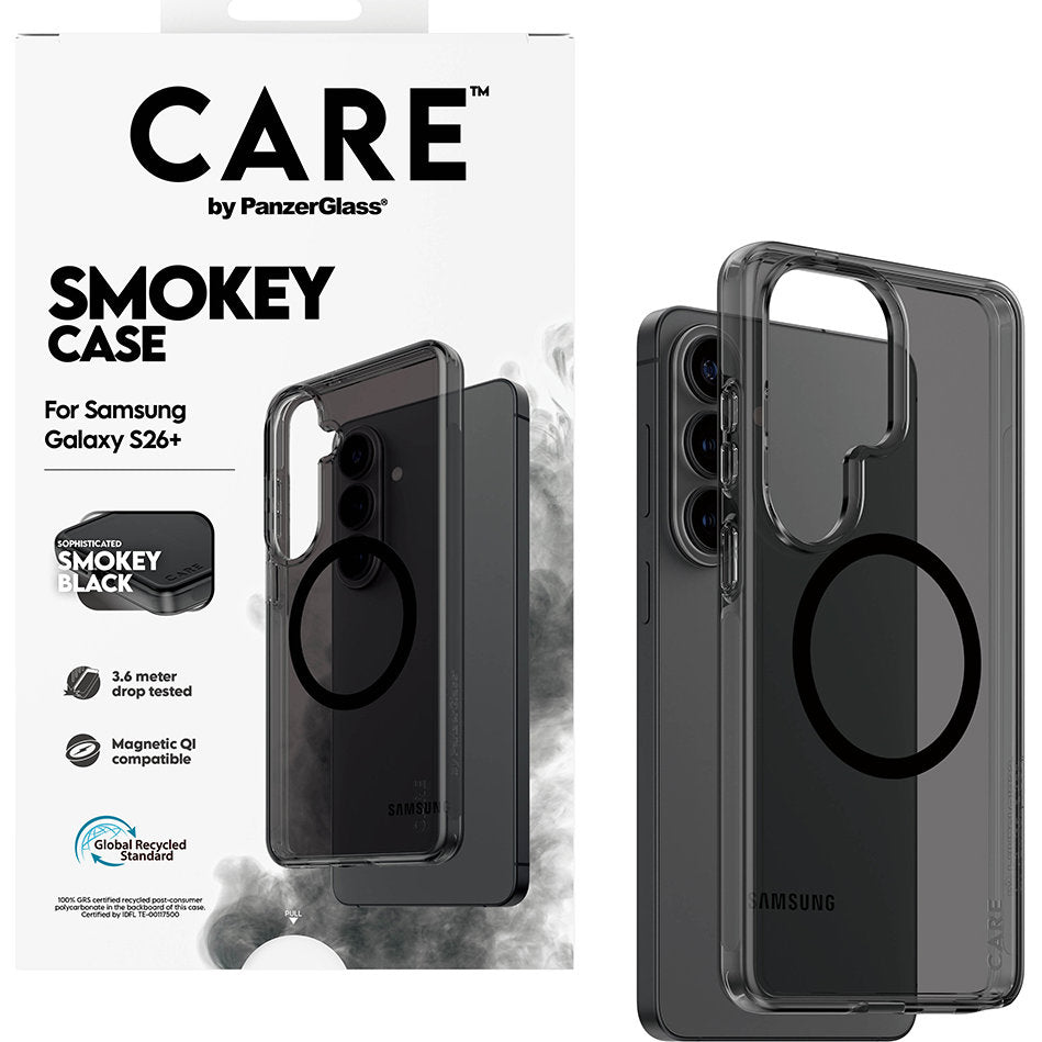 Handyhülle für Galaxy S26 Plus, CARE by PanzerGlass Smokey Case mit MagSafe, Rauchfarben