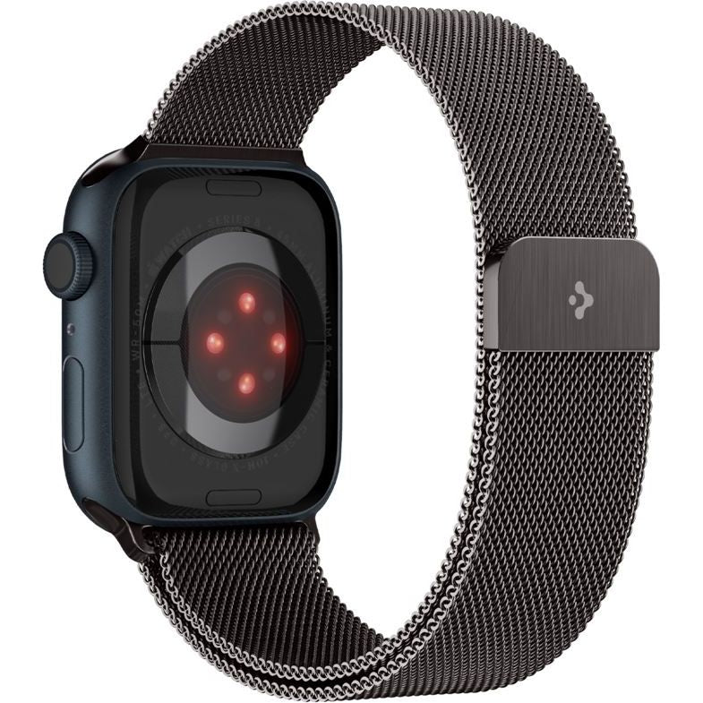 Armband für Apple Watch 49/46/45/44 mm, Spigen Metal Fit, Graphitgrau