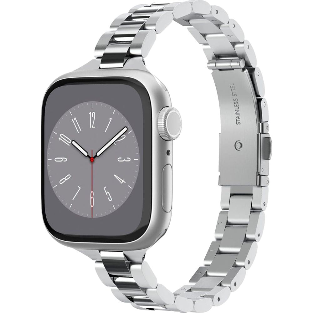 Armband für Apple Watch 42/41/40/38mm, Spigen Modern Fit Band, Silbern