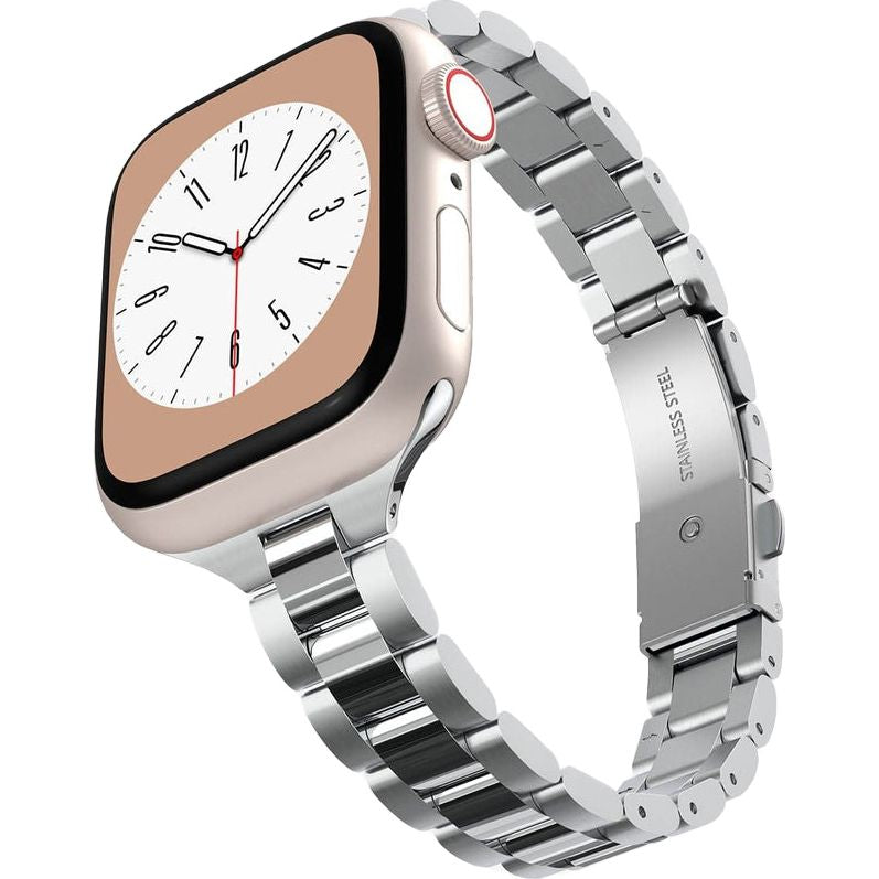 Armband für Apple Watch 42/41/40/38mm, Spigen Modern Fit Band, Silbern