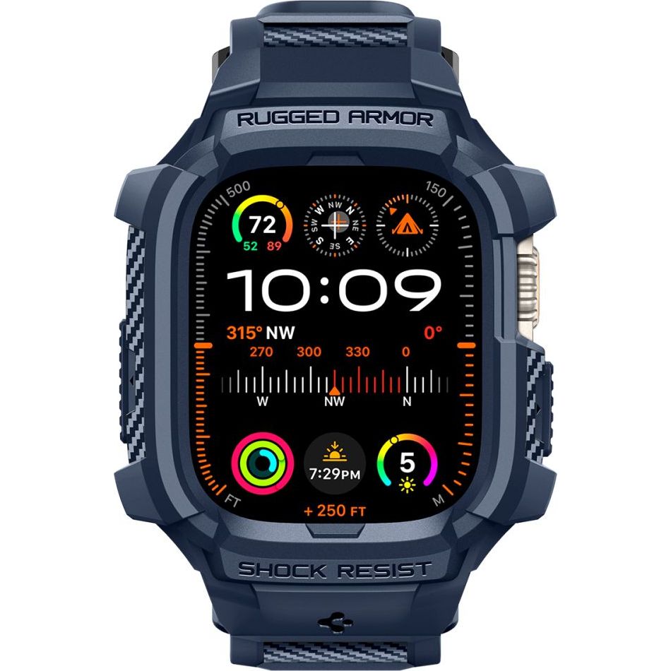 Schutzhülle mit Armband für Apple Watch Ultra 3/2/1 49 mm, Spigen Rugged Armor Pro, Dunkelblau
