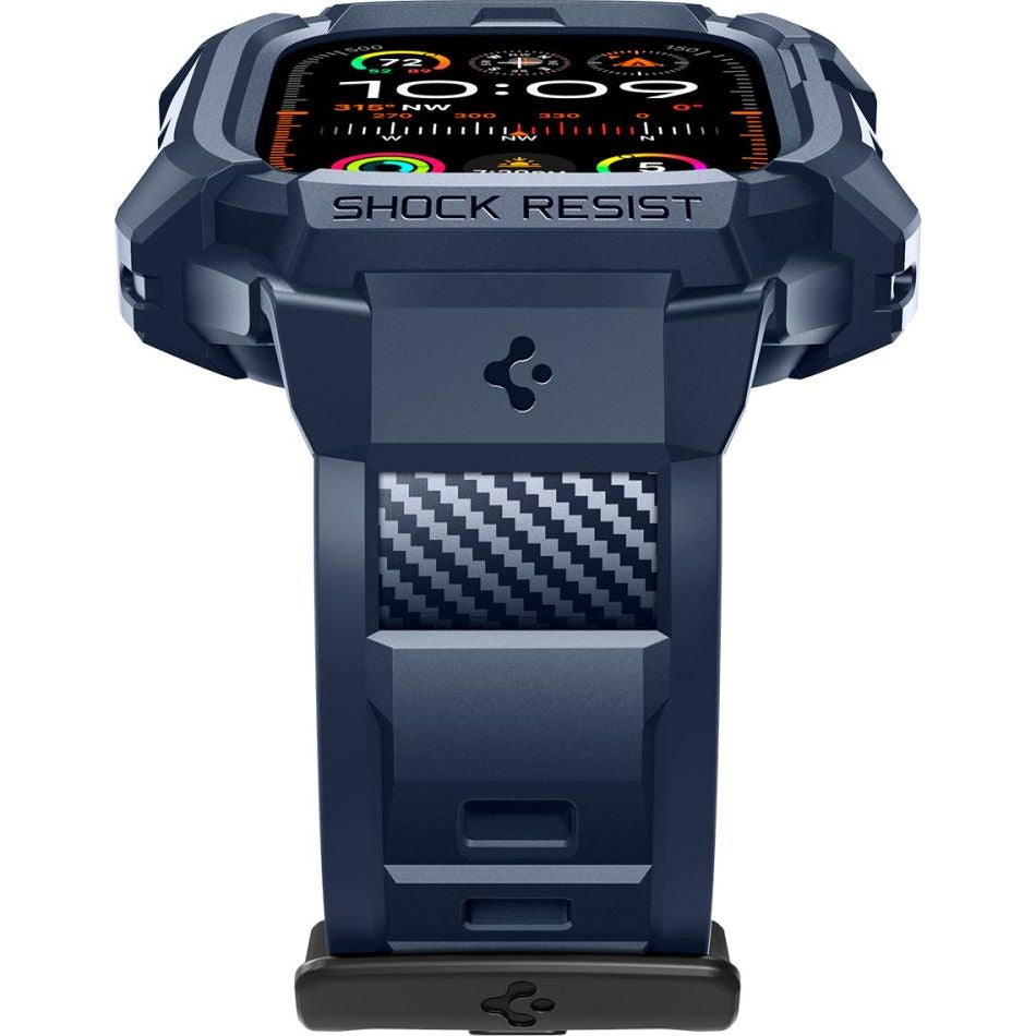 Schutzhülle mit Armband für Apple Watch Ultra 3/2/1 49 mm, Spigen Rugged Armor Pro, Dunkelblau