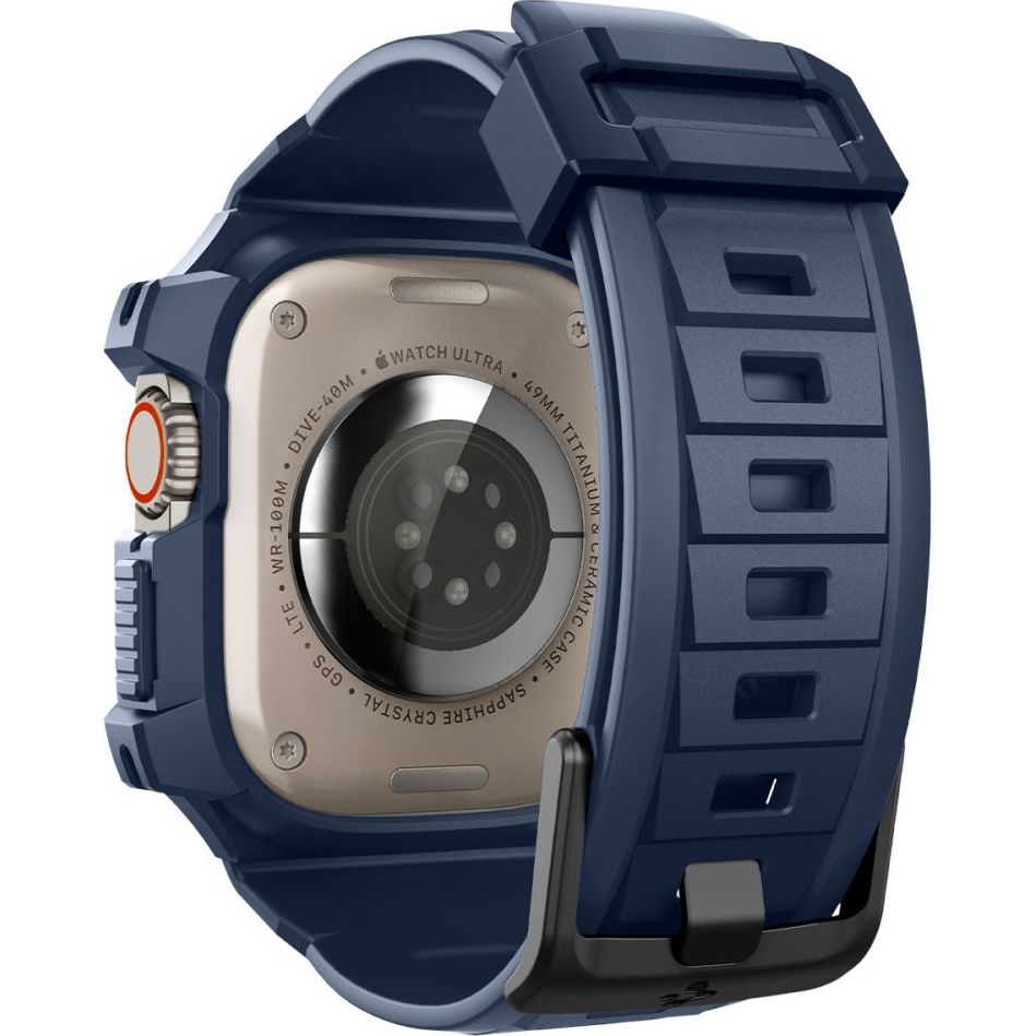Schutzhülle mit Armband für Apple Watch Ultra 3/2/1 49 mm, Spigen Rugged Armor Pro, Dunkelblau