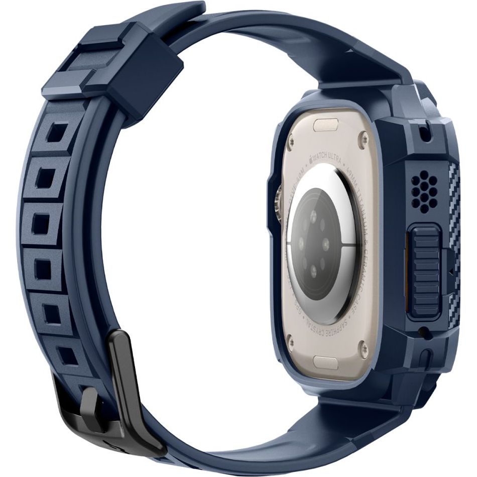 Schutzhülle mit Armband für Apple Watch Ultra 3/2/1 49 mm, Spigen Rugged Armor Pro, Dunkelblau
