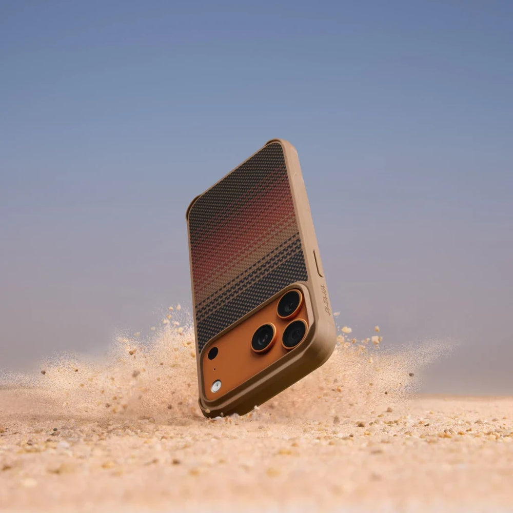 Aramid Handyhülle für iPhone 17 Pro, PITAKA Aramid ProGuard Case mit MagSafe, Braun-schwarz