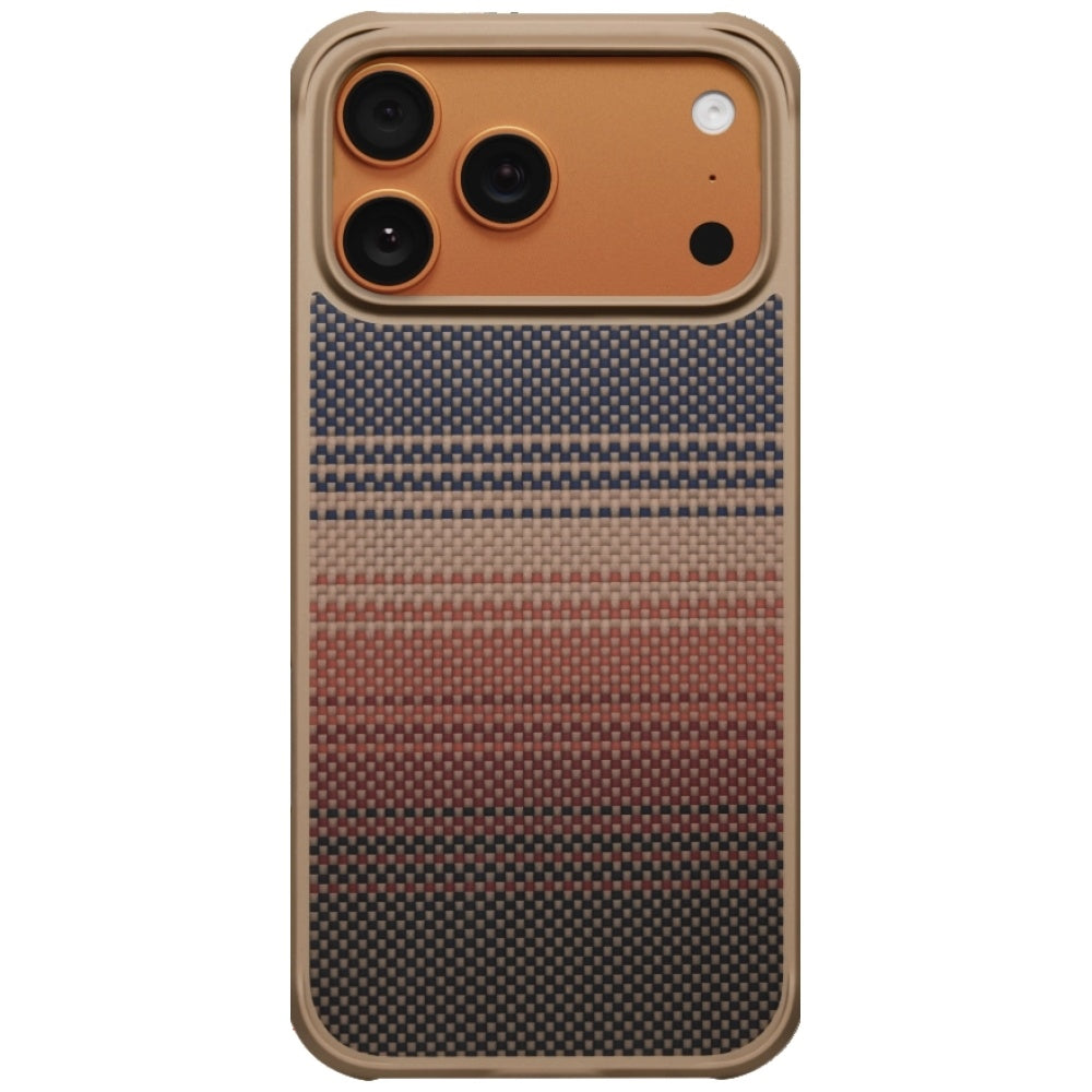 Aramid Handyhülle für iPhone 17 Pro, PITAKA Aramid ProGuard Case mit MagSafe, Braun-schwarz