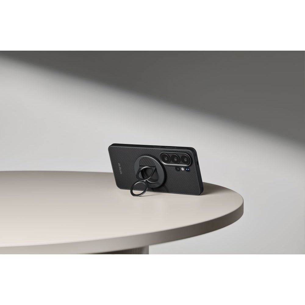 Aramid Handyhülle für Galaxy S26 Ultra, PITAKA Cairn Case mit MagSafe, Schwarz-Grau