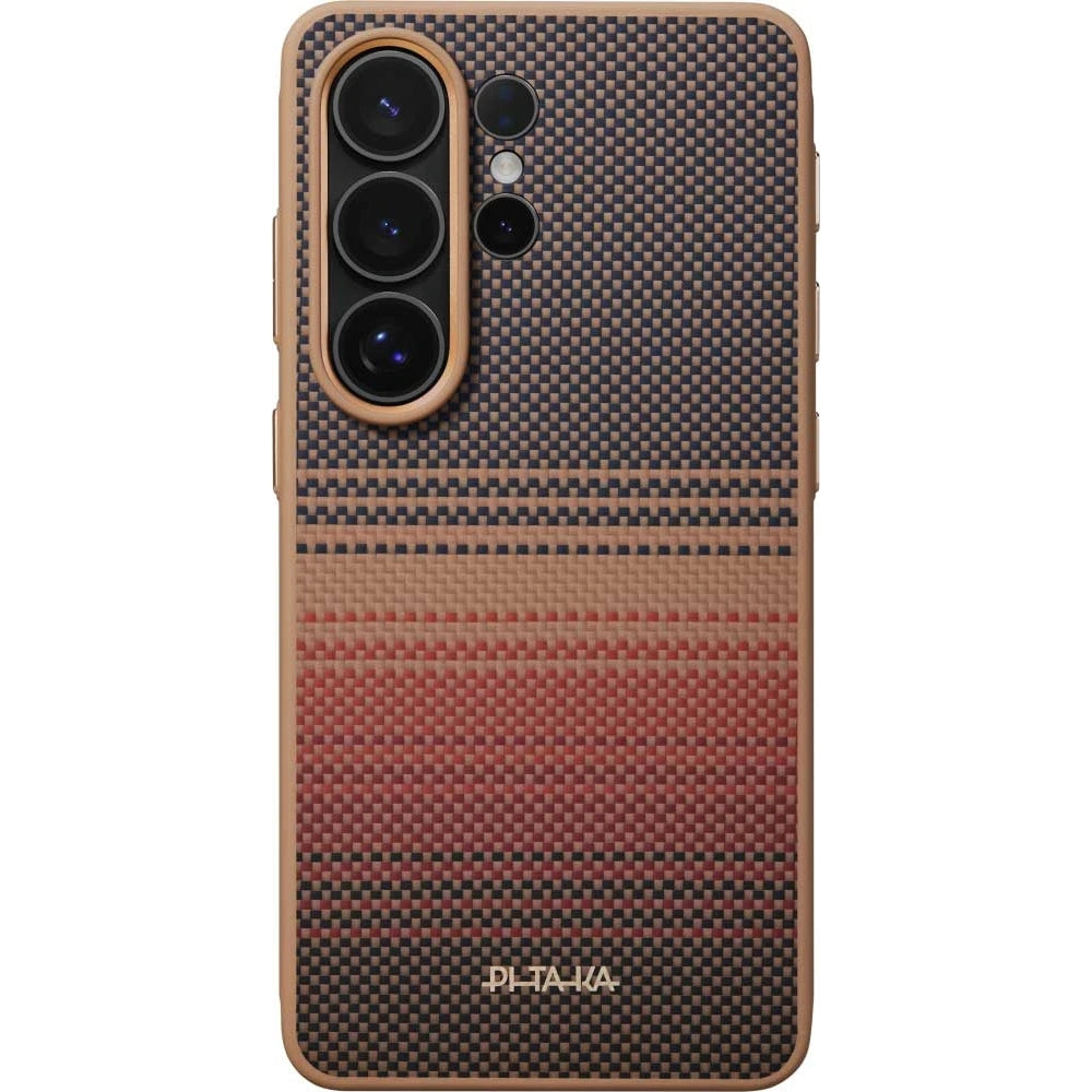 Aramid Handyhülle für Galaxy S26 Ultra, PITAKA Cairn Case mit MagSafe, Braun-schwarz