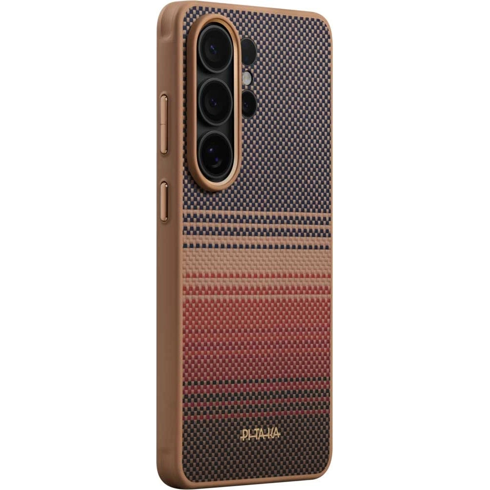 Aramid Handyhülle für Galaxy S26 Ultra, PITAKA Cairn Case mit MagSafe, Braun-schwarz