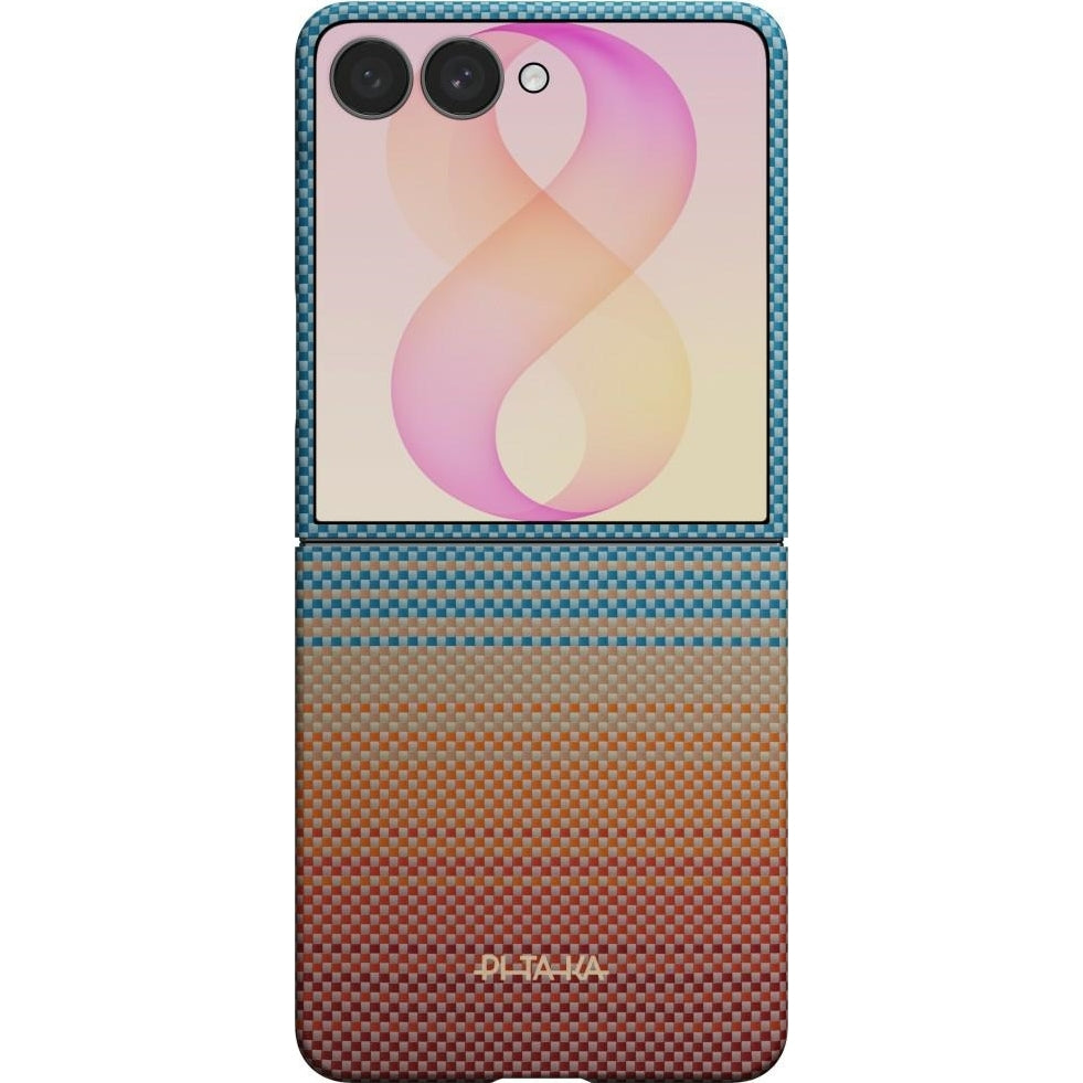 Aramid Handyhülle für Galaxy Z Flip8, PITAKA Edge Case mit MagSafe, Orange