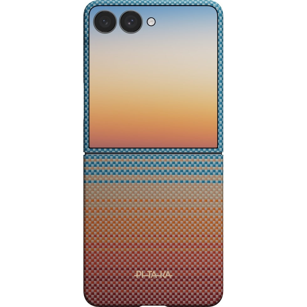 Aramid Handyhülle für Galaxy Z Flip8, PITAKA Edge Case mit MagSafe, Orange