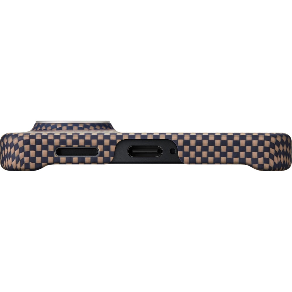 Aramid Handyhülle für Galaxy S26 Plus, Pitaka Edge Case, mit programmierbaren Tasten Aaron Button, mit MagSafe, Schwarz mit Braun)
