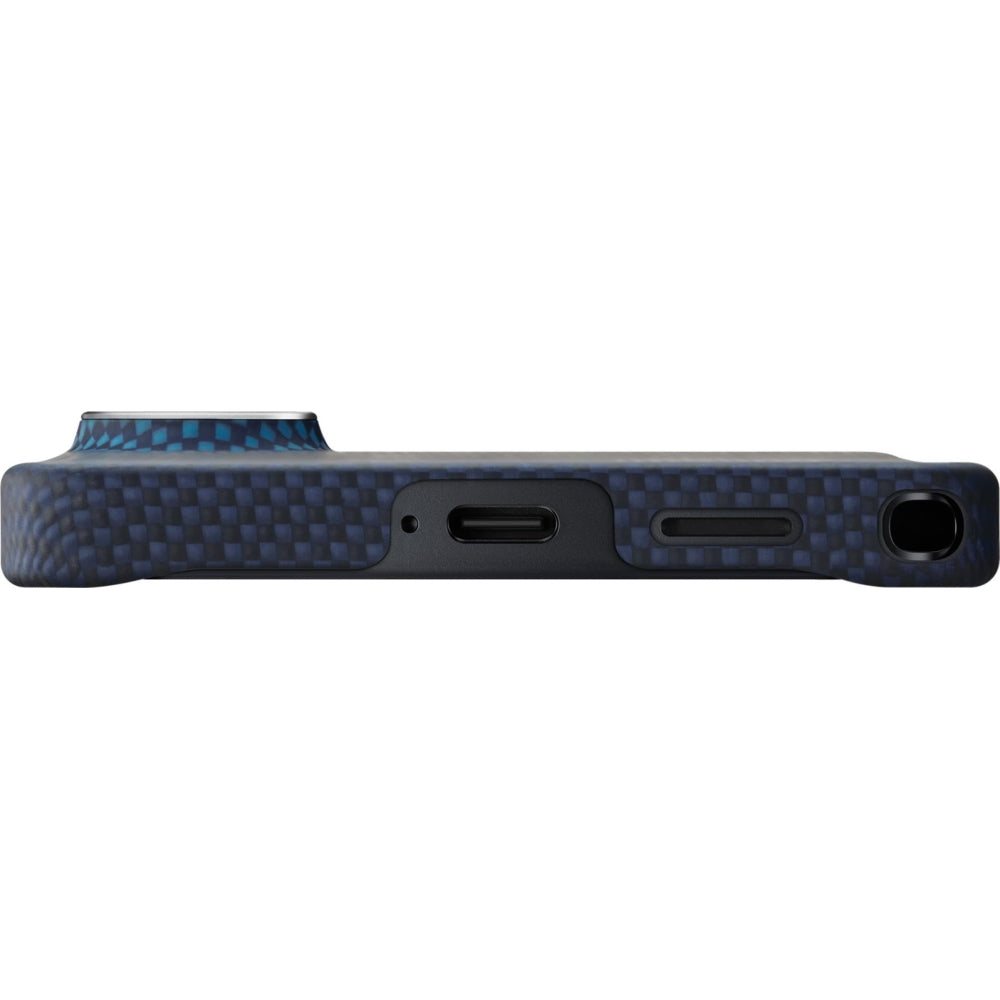 Aramid Handyhülle für Galaxy S26 Ultra, Pitaka Edge Case, mit programmierbaren Tasten Aaron Button, mit MagSafe, Blau und Schwarz