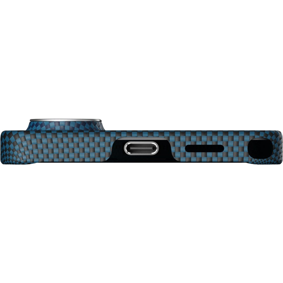 Aramid Handyhülle für Galaxy S26 Ultra, Pitaka Edge Case, mit programmierbaren Tasten Aaron Button, mit MagSafe, Blau