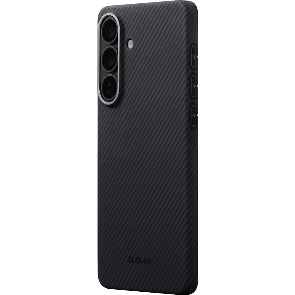 Aramid Handyhülle für Galaxy S26 Plus, Pitaka Edge Case, mit programmierbaren Tasten Aaron Button, mit MagSafe, Schwarz