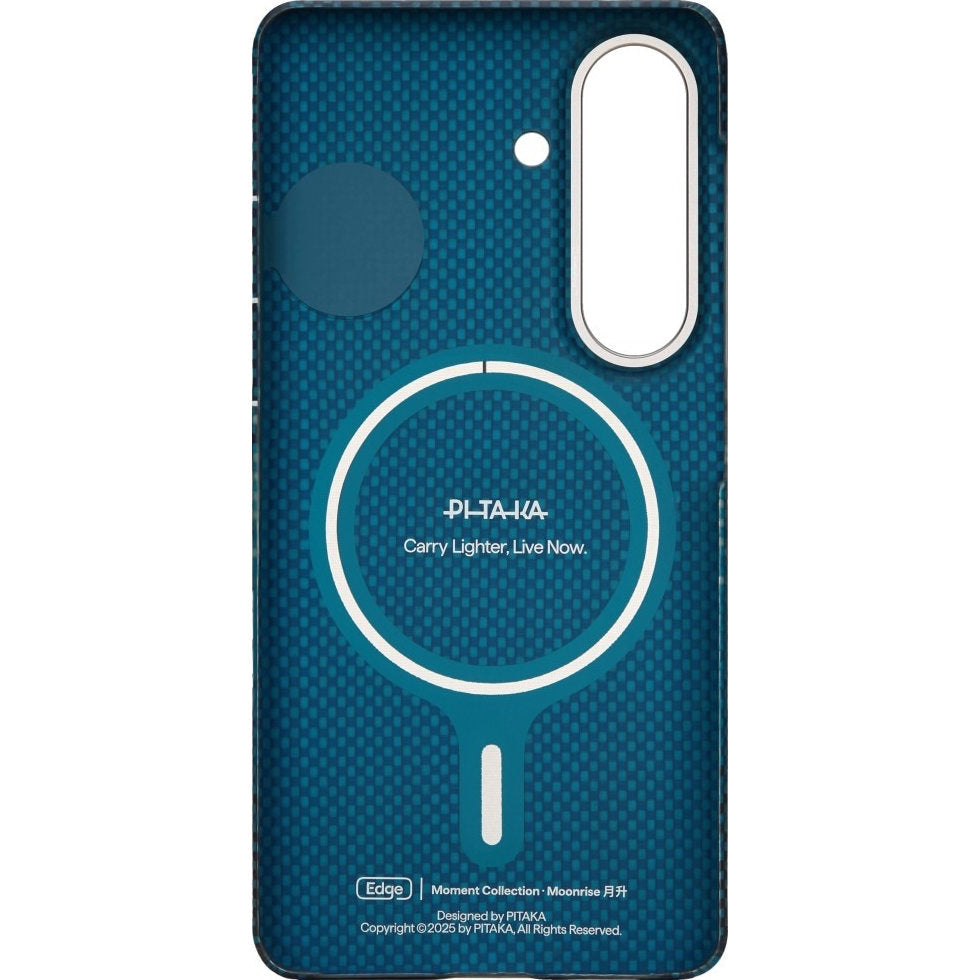 Aramid Handyhülle für Galaxy S26 Plus, Pitaka Edge Case, mit programmierbaren Tasten Aaron Button, mit MagSafe, Blau