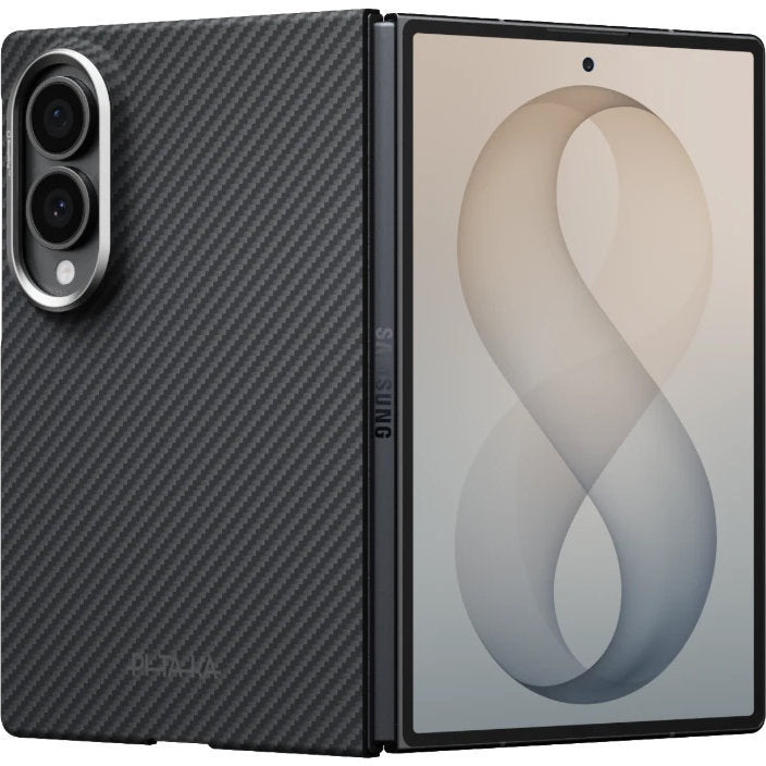 Aramid Handyhülle für Galaxy Z Fold8, PITAKA Edge Case mit MagSafe, Schwarz und Grau mit Kevlar (1/10)