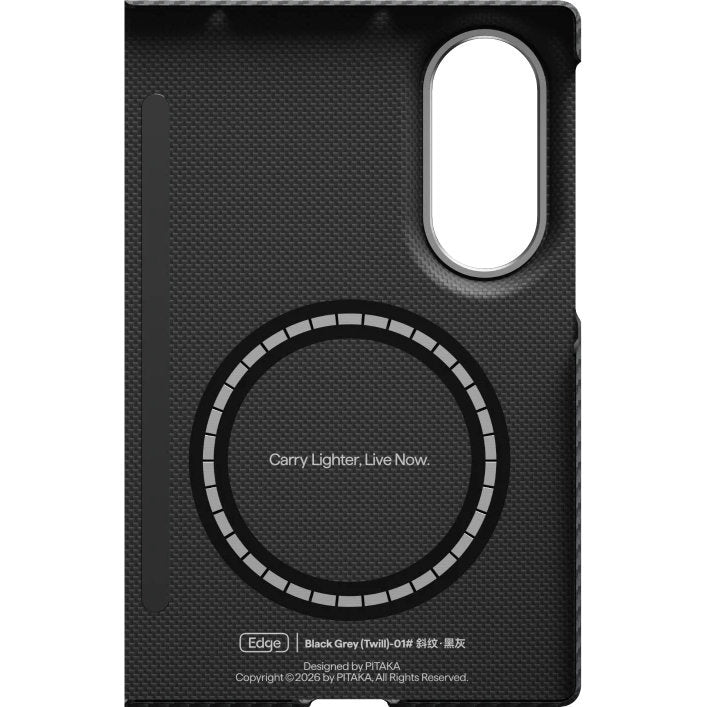 Aramid Handyhülle für Galaxy Z Fold8, PITAKA Edge Case mit MagSafe, Schwarz und Grau mit Kevlar (4/10)