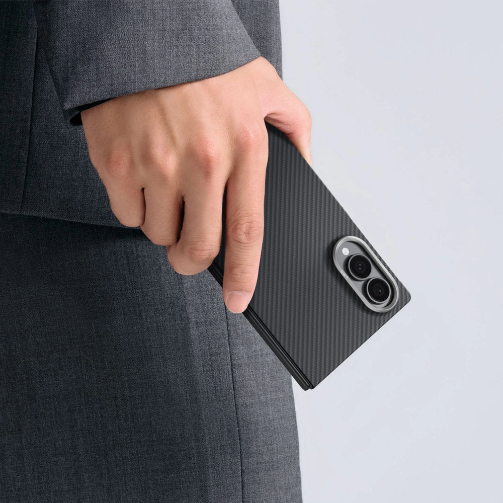 Aramid Handyhülle für Galaxy Z Fold8, PITAKA Edge Case mit MagSafe, Schwarz und Grau mit Kevlar (5/10)