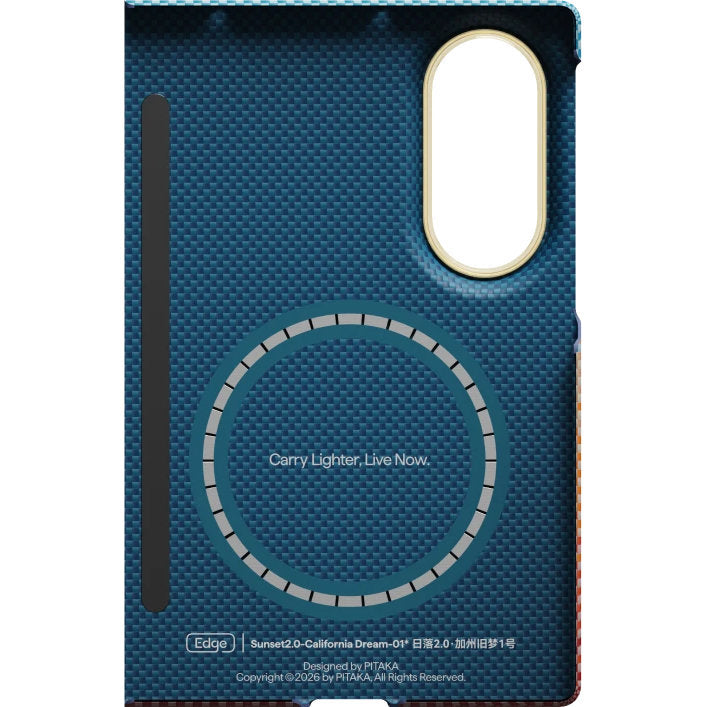 Aramid Handyhülle für Galaxy Z Fold8, PITAKA Edge Case mit MagSafe, Orange und Blau mit Kevlar (4/9)