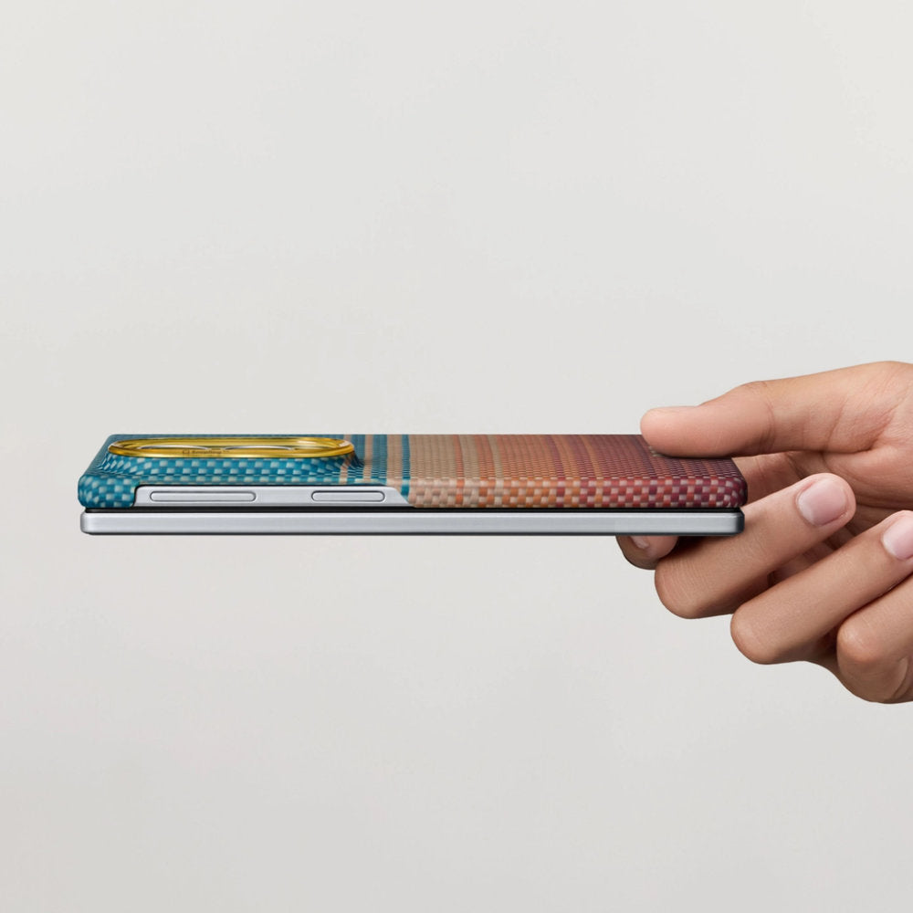 Aramid Handyhülle für Galaxy Z Fold8, PITAKA Edge Case mit MagSafe, Orange und Blau mit Kevlar (6/9)
