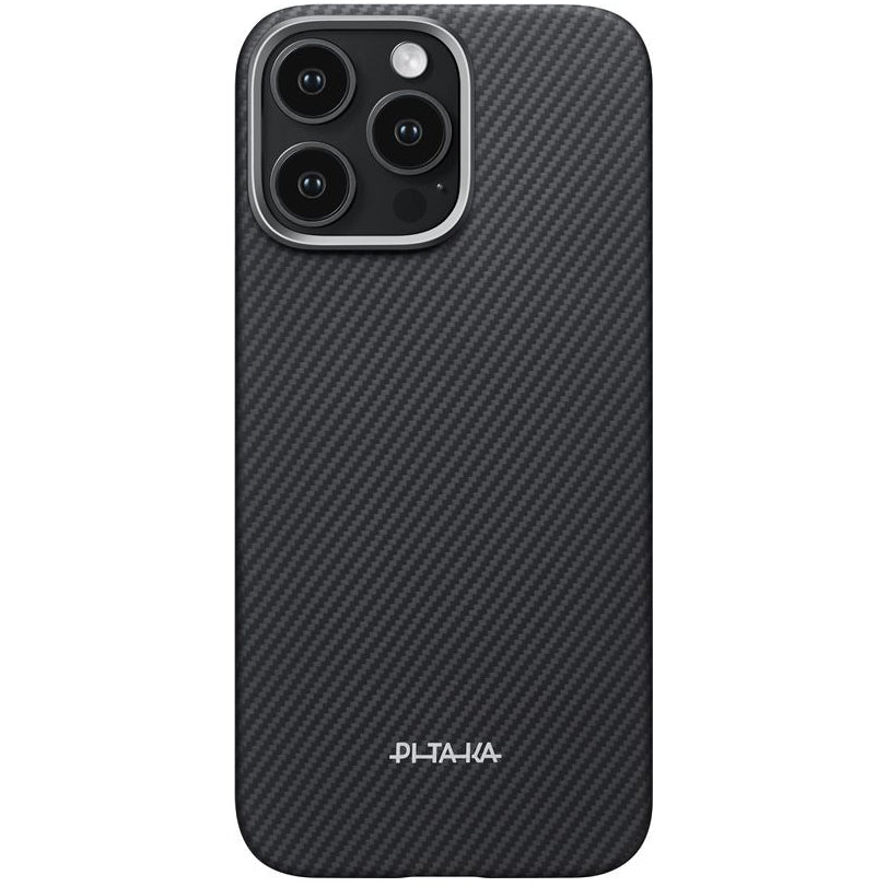Aramid Handyhülle für iPhone 16 Pro Max, PITAKA Ultra-Slim Case PitaTap mit MagSafe, Schwarz