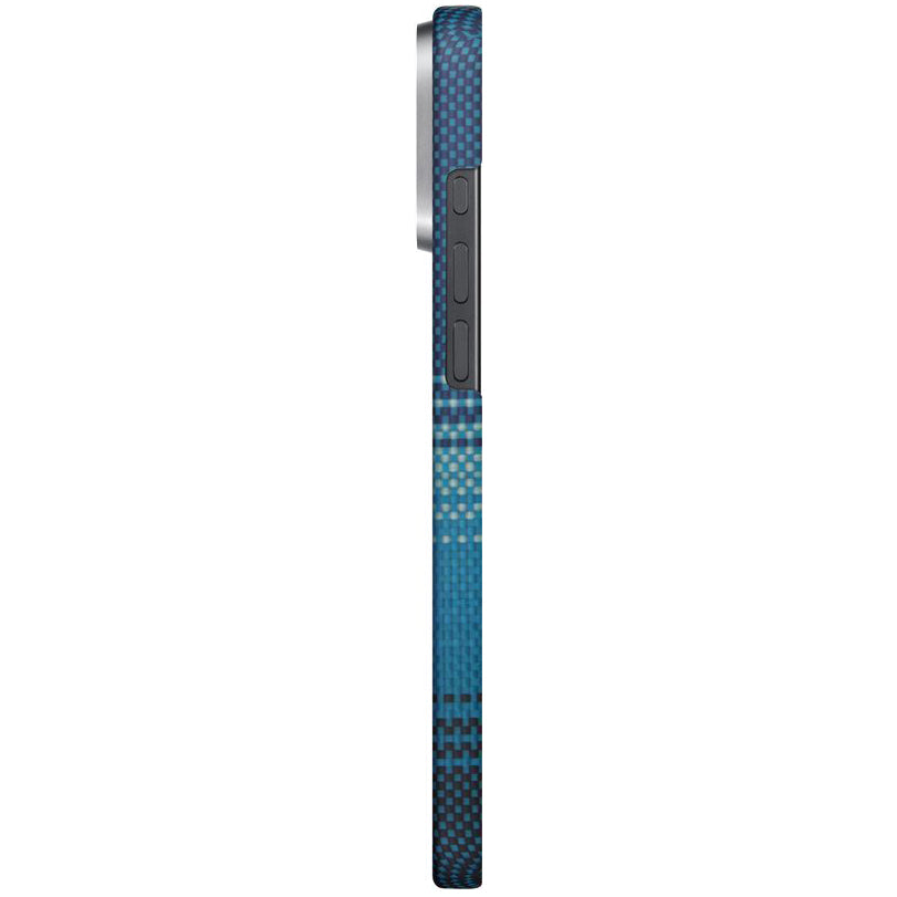 Aramid Handyhülle für iPhone 16 Pro Max, PITAKA Ultra-Slim Case PitaTap mit MagSafe, Blau ombre