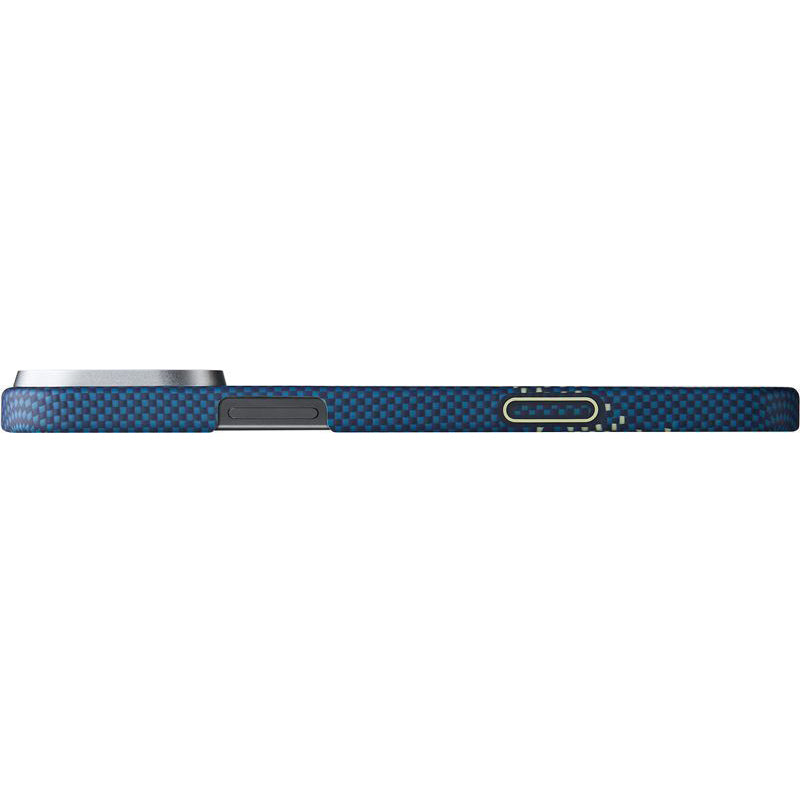 Aramid Handyhülle für iPhone 16 Pro Max, PITAKA Ultra-Slim Case PitaTap mit MagSafe, Blau ombre