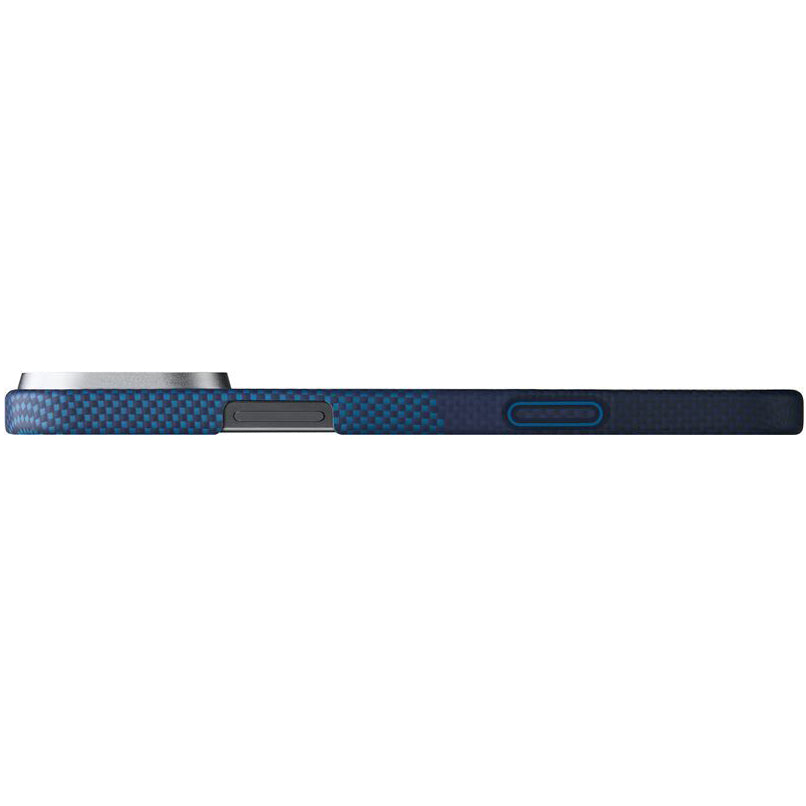 Aramid Handyhülle für iPhone 16 Pro, PITAKA Ultra-Slim Case PitaTap mit MagSafe, Blau ombre