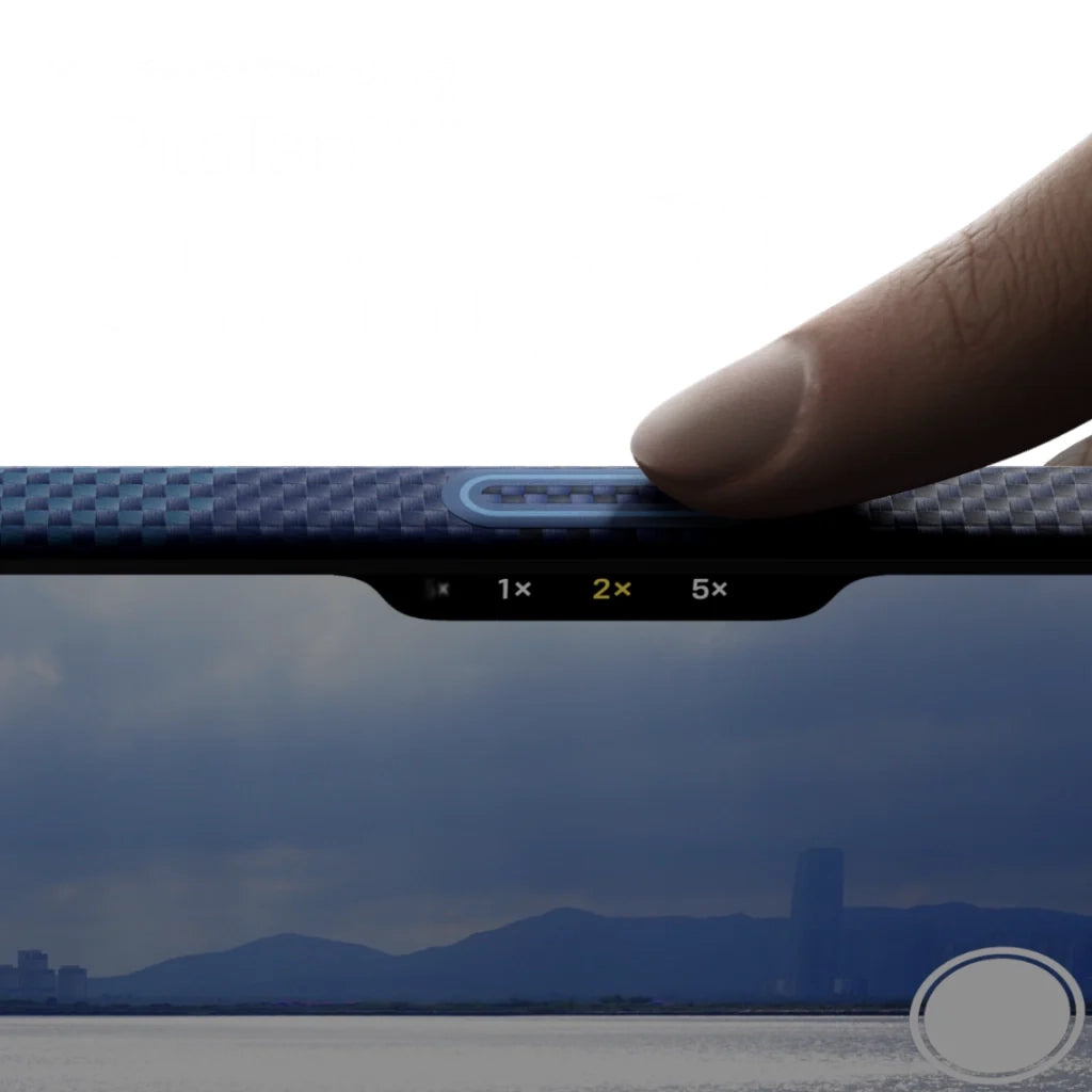 Aramid Handyhülle für iPhone 16 Pro, PITAKA Ultra-Slim Case PitaTap mit MagSafe, Blau ombre