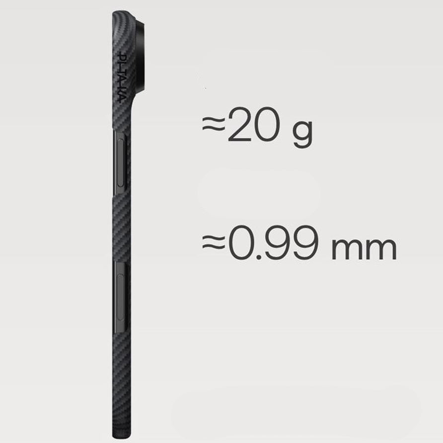 Aramid Handyhülle für iPhone Air, PITAKA Ultra-Slim Case mit MagSafe, Schwarz mit Kevlar