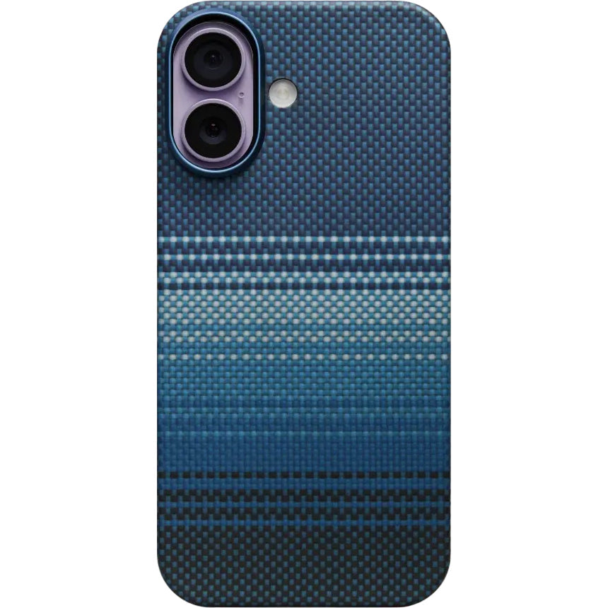 Aramid Handyhülle für iPhone 17, PITAKA Ultra-Slim Case PitaTap mit MagSafe, Blau