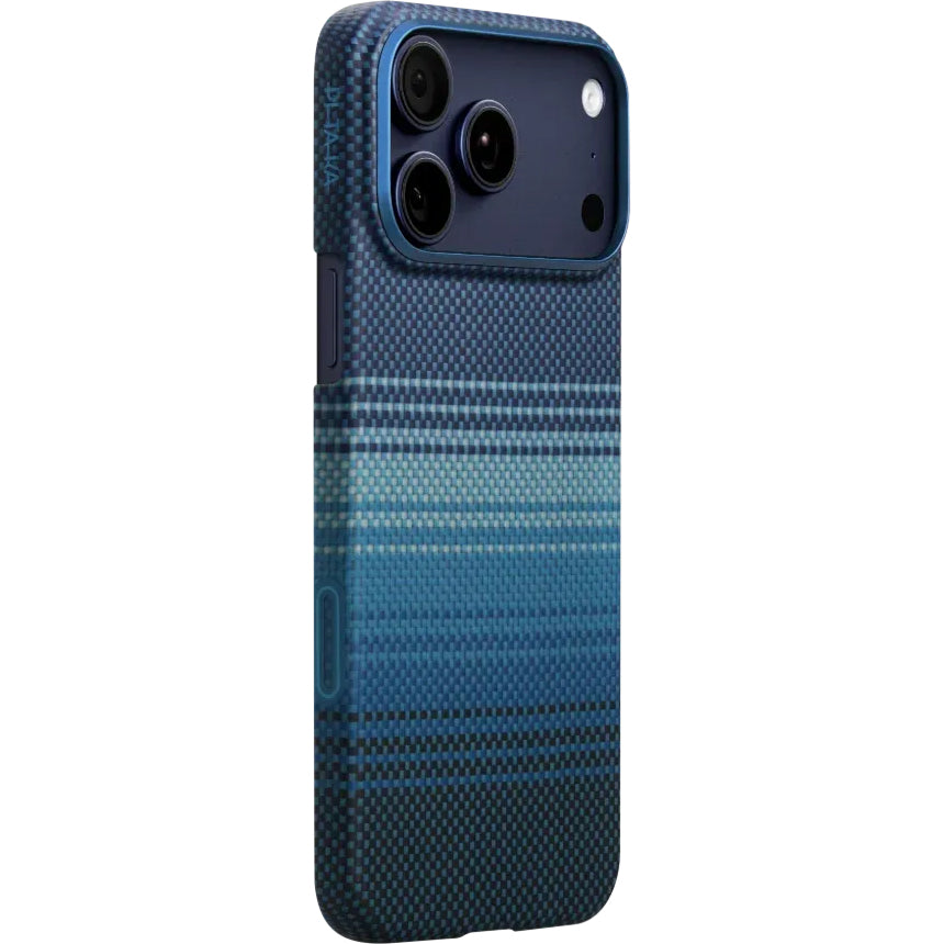 Aramid Handyhülle für iPhone 17 Pro, PITAKA Ultra-Slim Case PitaTap mit MagSafe, Blau