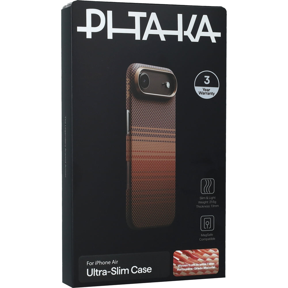 Aramid Handyhülle für iPhone Air, PITAKA Ultra-Slim Case mit MagSafe, Braun-schwarz