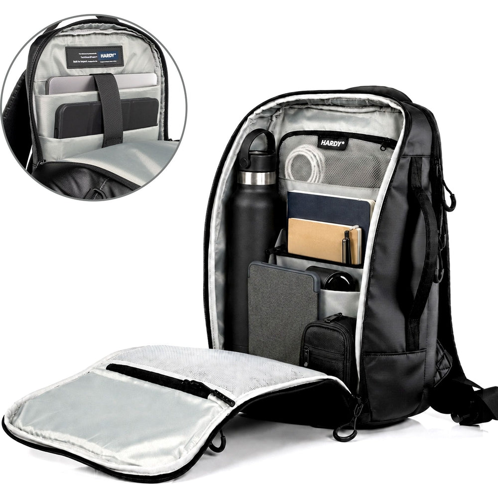 Reiserucksack mit Laptopfach fĂĽr 15" Laptop, 24L, 3mk HARDY, Schwarz