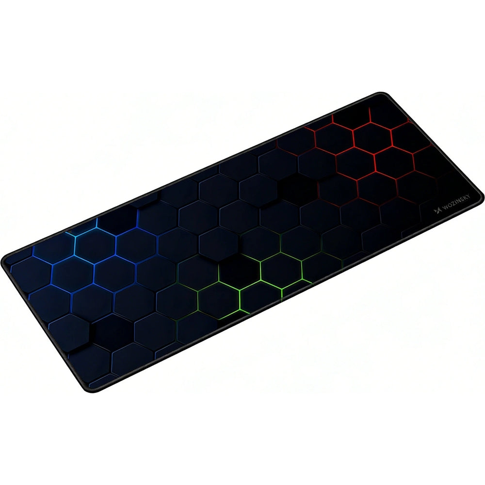 Gaming-Schreibtischunterlage wasserabweisend 30x80 cm, Wozinsky WPD-B800, Schwarz mit buntem Muster