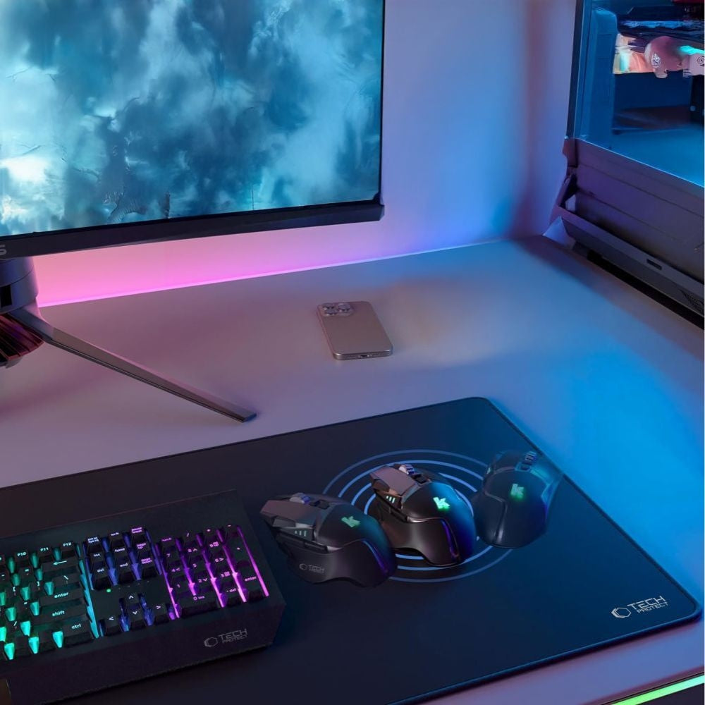 Gaming-Schreibtisch-Mauspad, Tech-Protect A100 Mouse Pad 100x50cm, Schwarz