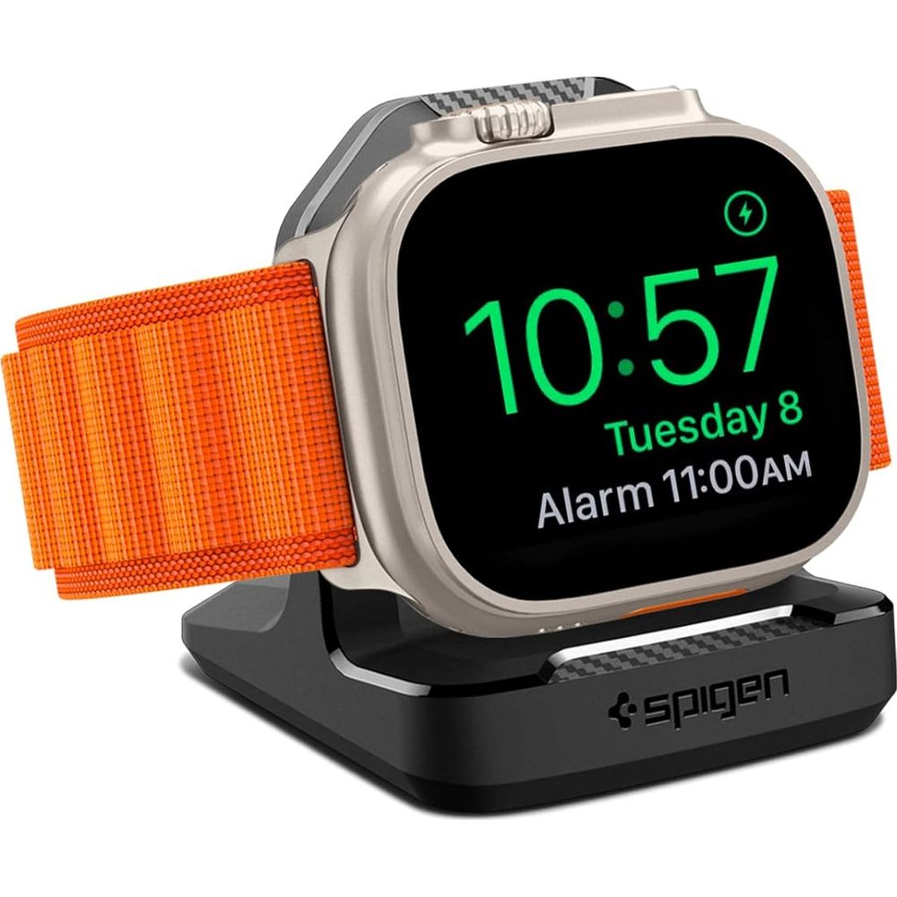 Dockingstation für Apple Watch Ladegerät, Spigen Rugged Armor Stand, Schwarz
