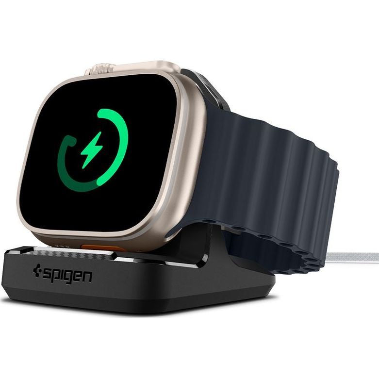 Dockingstation für Apple Watch Ladegerät, Spigen Rugged Armor Stand, Schwarz