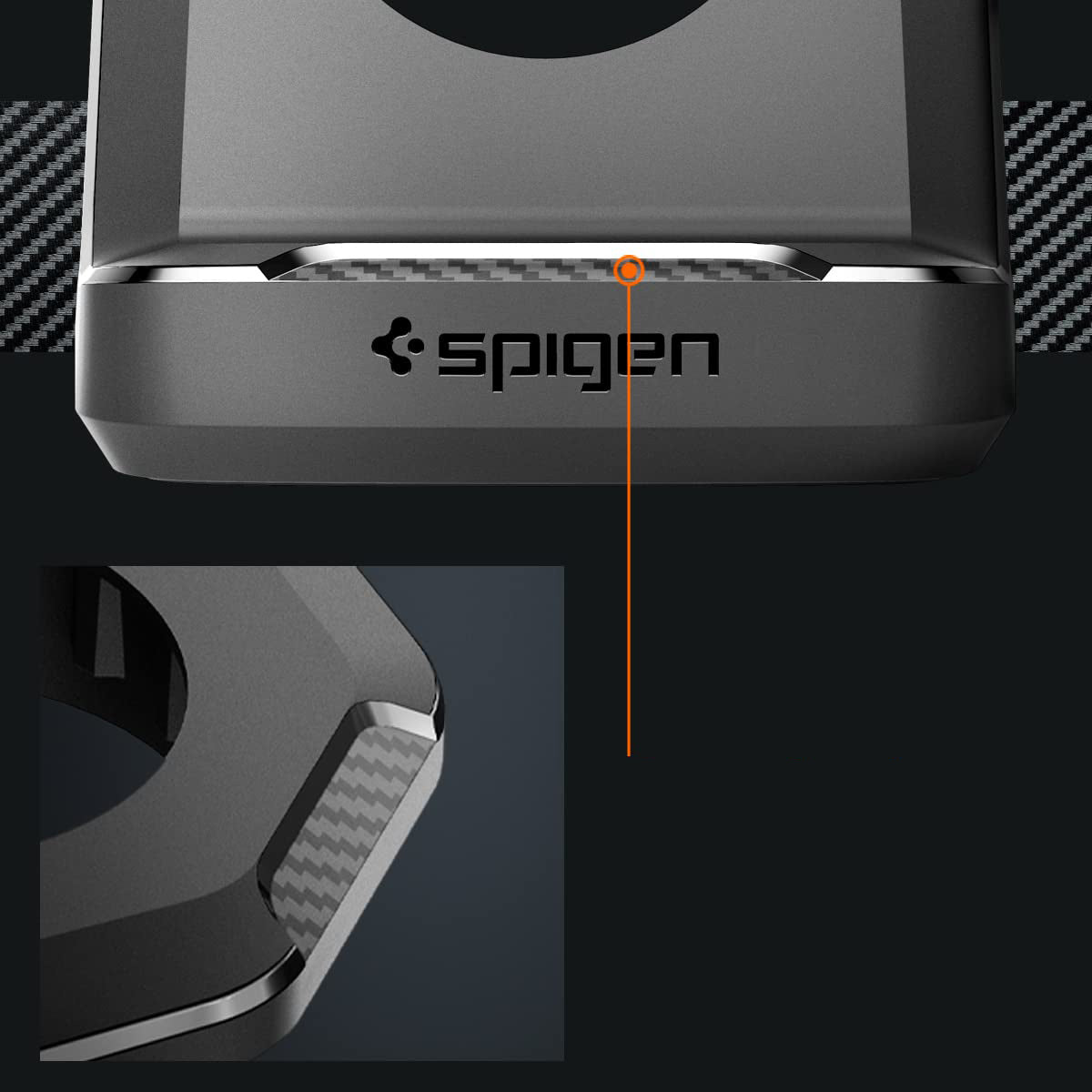 Dockingstation für Apple Watch Ladegerät, Spigen Rugged Armor Stand, Schwarz