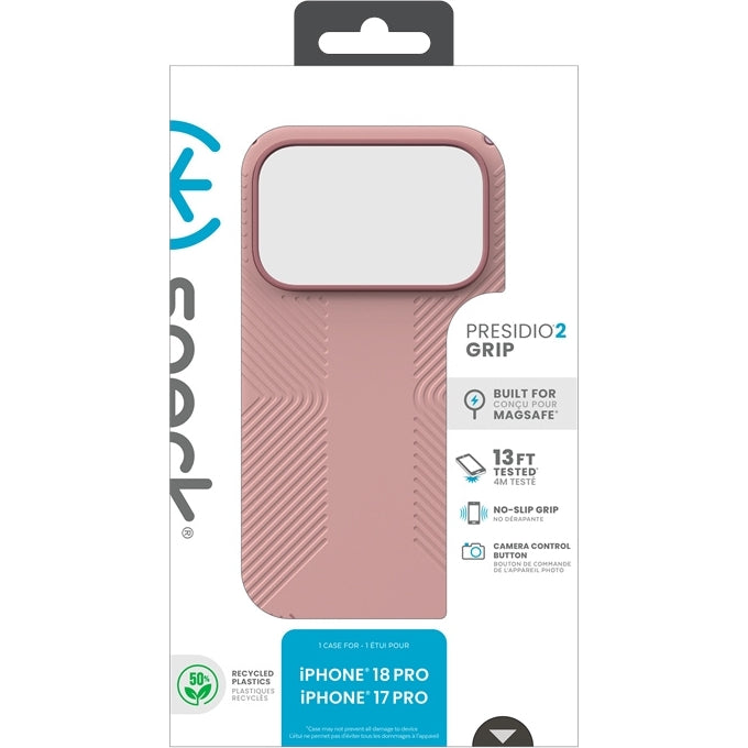 Handyhülle für iPhone 18 Pro, Speck Presidio2 Grip mit MagSafe, Rosa (10/10)