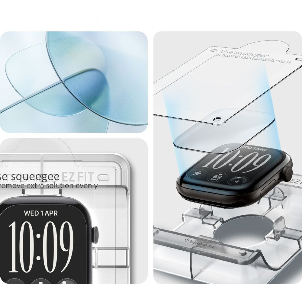 Bildschirmfolie + Applikator für Apple Watch Series 12 46mm, Spigen Elite Shield EZ Fit 2-Pack (5/10)